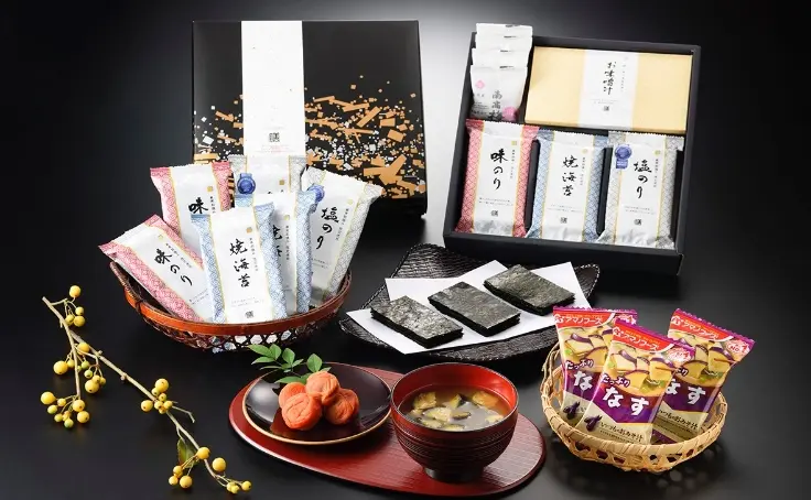 焼海苔、味海苔、塩海苔、南高梅、味噌汁ギフトセット